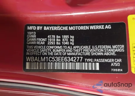 2014 BMW Z4 Sdrive35Is z USA, uszkodzony, nr VIN WBALM1C53EE634277